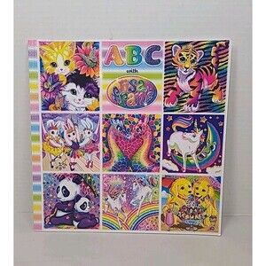 ABC With Lisa Frank NEW Whimsical Animals Colorful Sparkle Picture Book Cats Dog